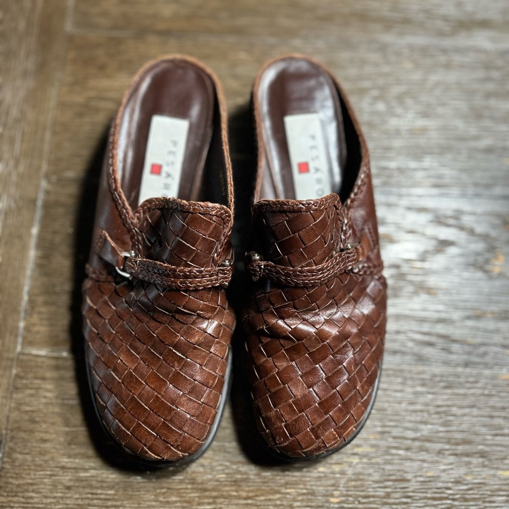 Pesaro Darcy woven leather mules size 5